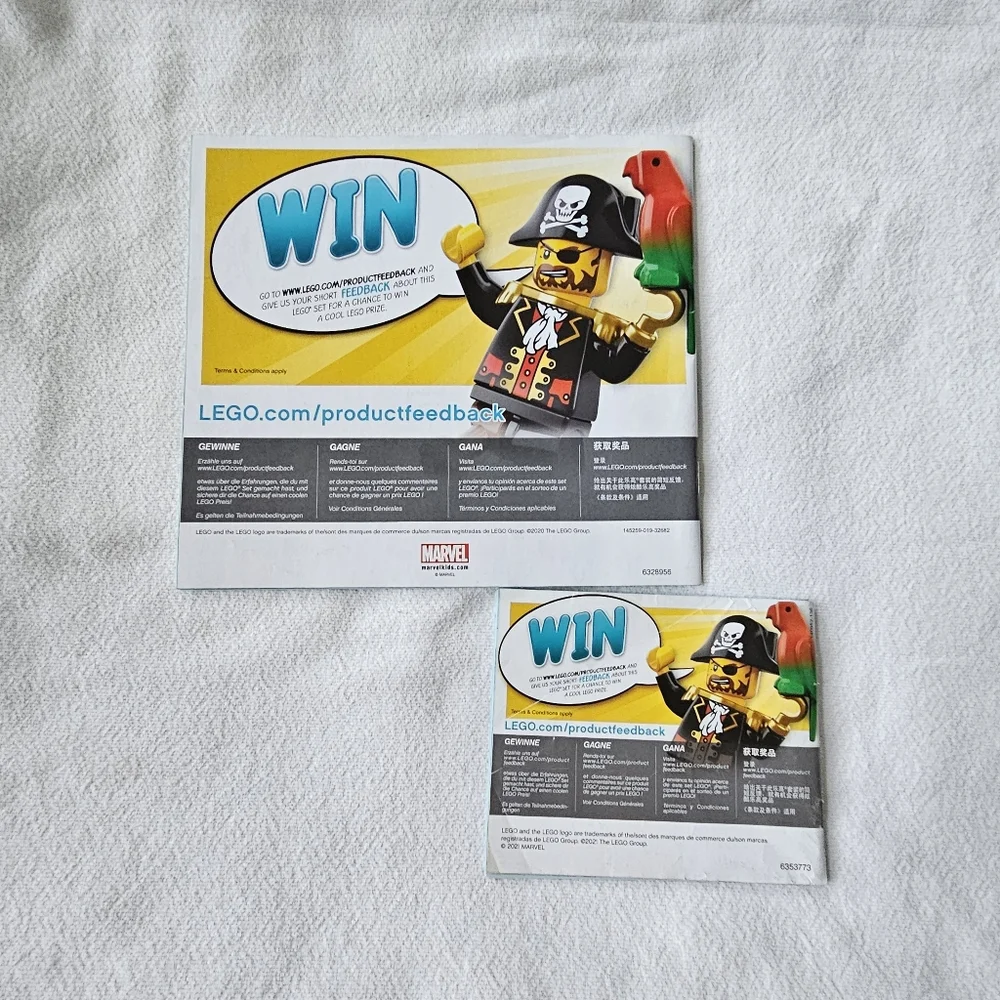 2 LEGO Marvel Avengers Vehicles Instruction Manual Booklets